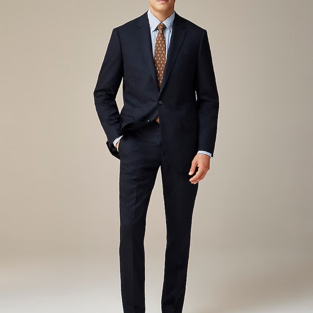 J. Crew Ludlow Slim-fit Navy Blue Suit in Italian wool. Jacket 36R Pants W29 L32